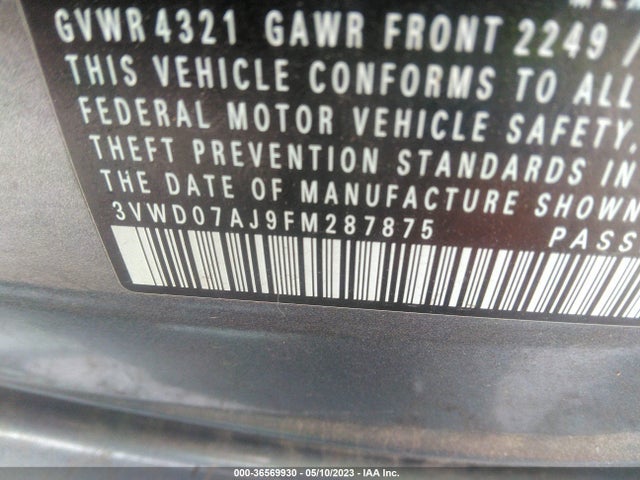 3VWD07AJ9FM287875 Volkswagen Jetta Sedan 1.8t Se