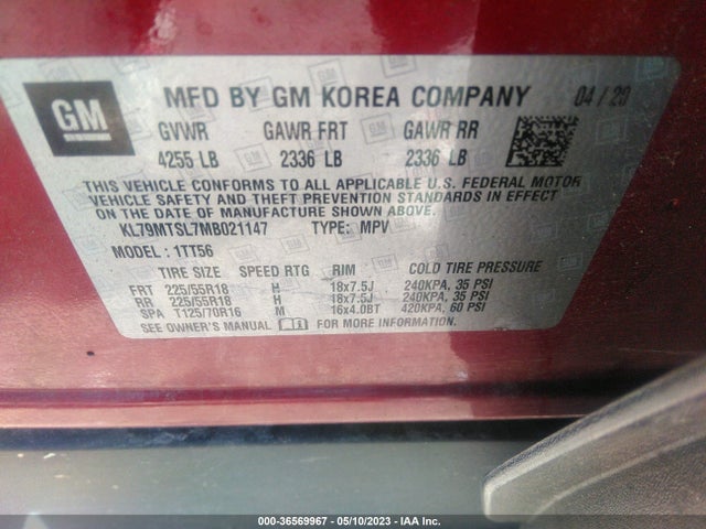 Chevrolet Trailblazer Rs 2021 KL79MTSL7MB021147 Image 9