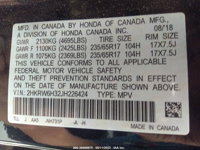 Honda CR-V LX 2018 2HKRW6H32JH226424 Image 9