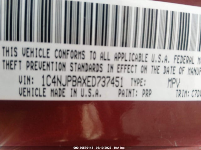 1C4NJPBAXED737451 Jeep Patriot Altitude