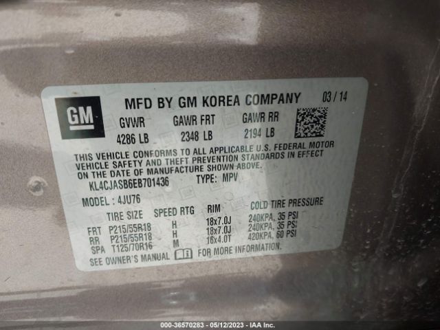 KL4CJASB6EB701436 Buick Encore