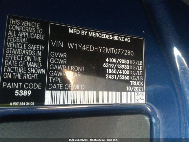 W1Y4EDHY2MT077280 Mercedes-Benz SPRINTER CARGO VAN