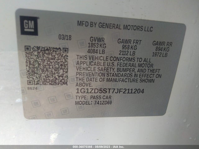 Chevrolet MALIBU LT 2018 1G1ZD5ST7JF211204 Image 10