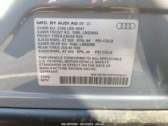 2023 Audi Q4 e-tron, VIN: WA1M2BFZ8PP003527