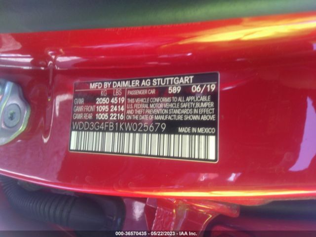 WDD3G4FB1KW025679 Mercedes-Benz A-class A 220