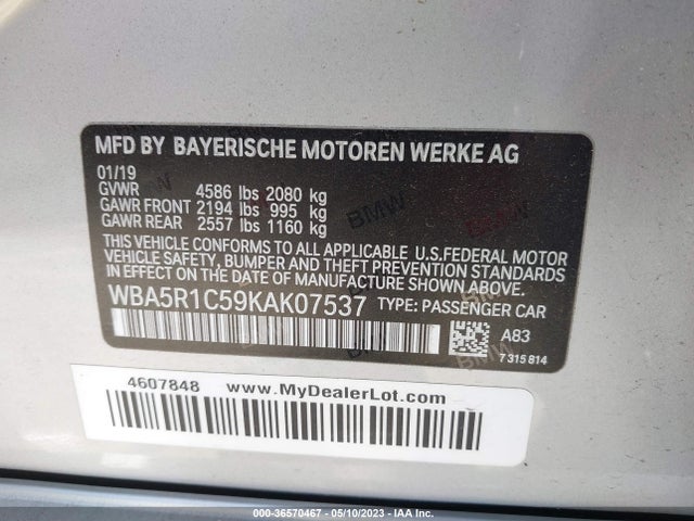BMW 3 Series 330i 2019 WBA5R1C59KAK07537 Image 9