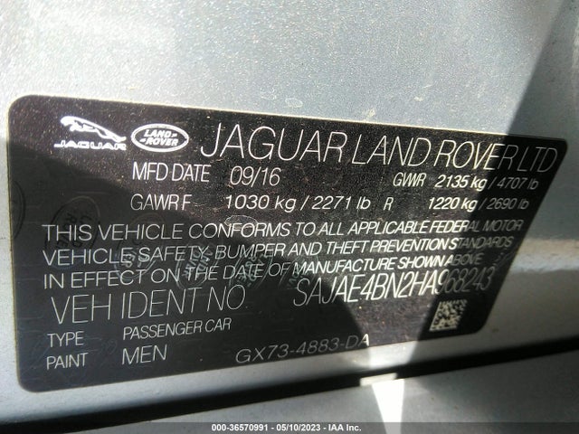SAJAE4BN2HA968243 Jaguar Xe 20d Prestige
