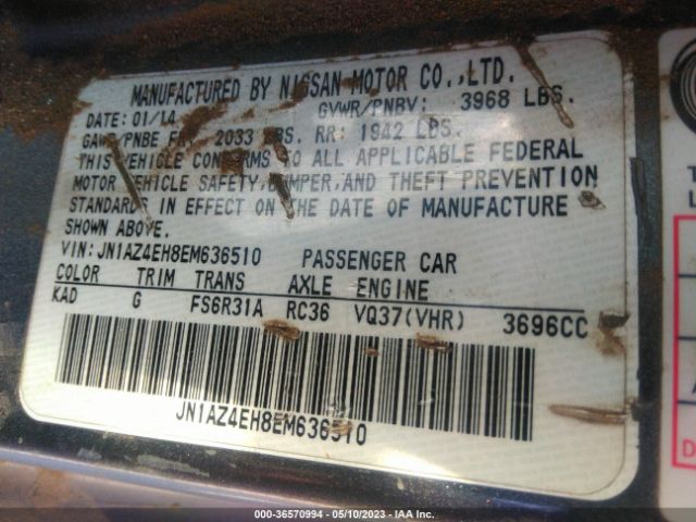 JN1AZ4EH8EM636510 Nissan 370Z