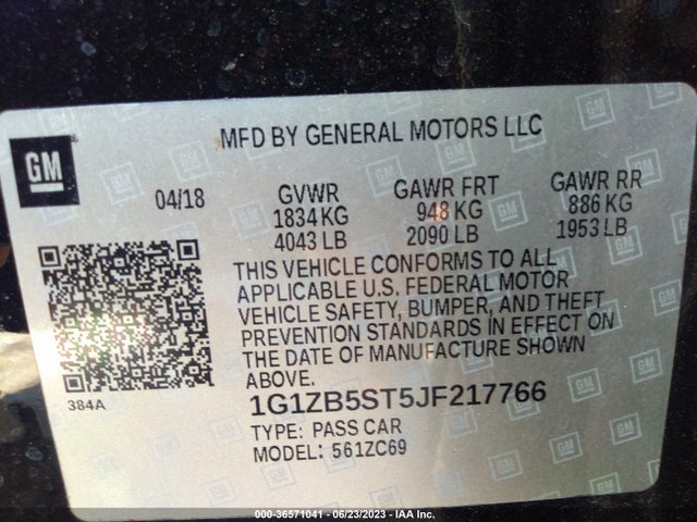 Chevrolet MALIBU LS 2018 1G1ZB5ST5JF217766 Image 9