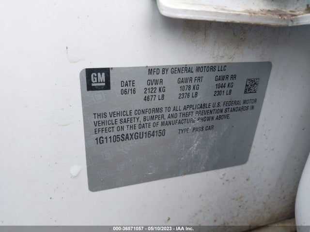 Chevrolet IMPALA LT 2016 1G1105SAXGU164150 Image 10