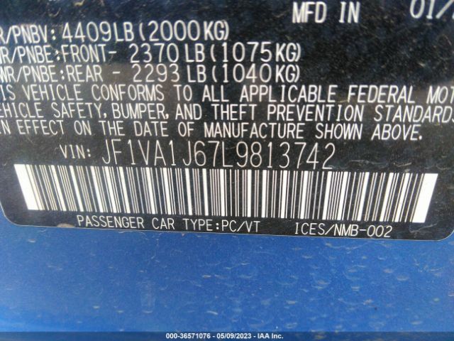 JF1VA1J67L9813742 Subaru Wrx Limited