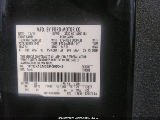 1FTEX1EM3EKG05046 Ford F-150 Xl/stx/xlt