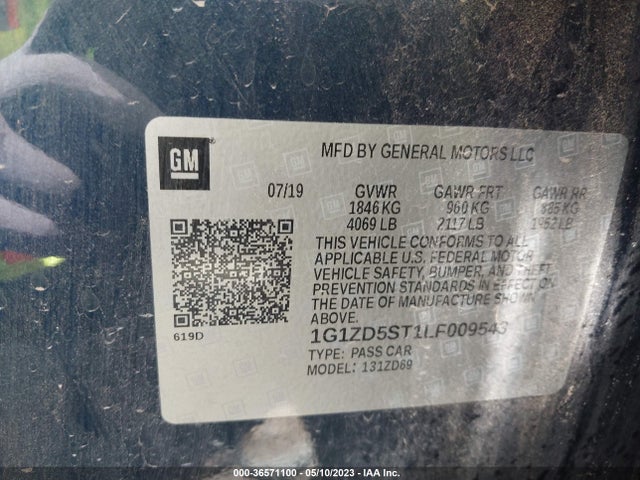 Chevrolet MALIBU LT 2020 1G1ZD5ST1LF009543 Image 9