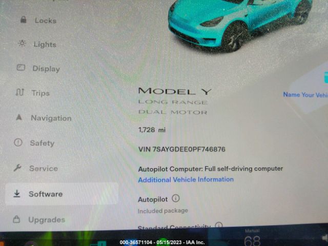 7SAYGDEE0PF746876 Tesla Model Y Long Range