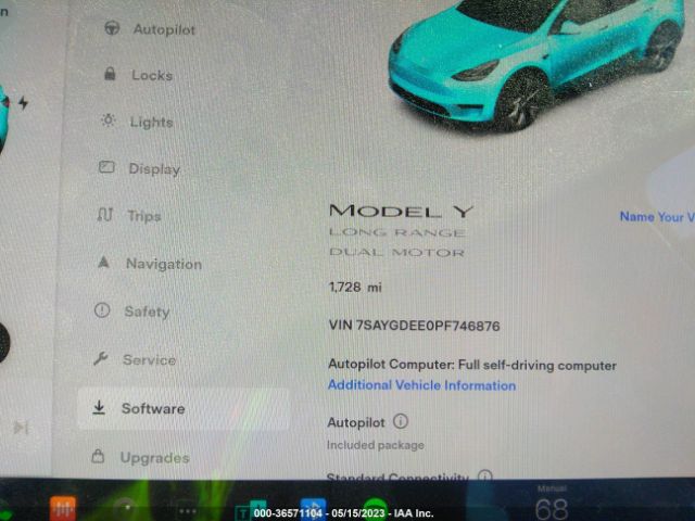 7SAYGDEE0PF746876 Tesla Model Y Long Range