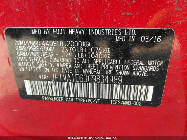 JF1VA1E63G9834989 Subaru Wrx Premium