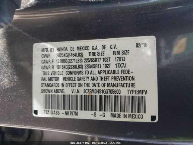 3CZRM3H51GG705600 Honda CR-V EX