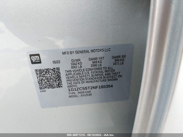 Chevrolet MALIBU LS 2022 1G1ZC5ST2NF165354 Image 10