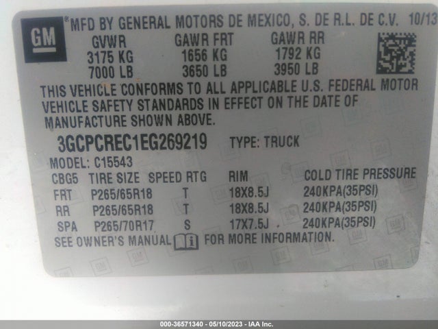 Chevrolet Silverado 1500 Lt 2014 3GCPCREC1EG269219 Image 11
