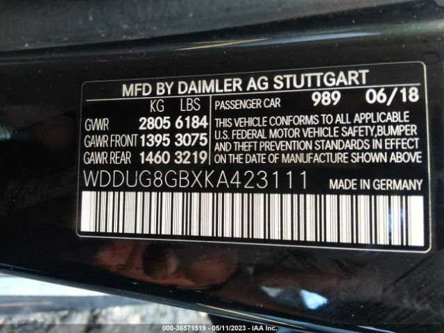 WDDUG8GBXKA423111 Mercedes-Benz S-class S 560