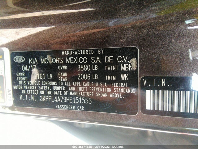 KIA FORTE LX 2017 3KPFL4A79HE151555 Image 10