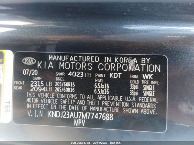 KNDJ23AU7M7747688 KIA SOUL S