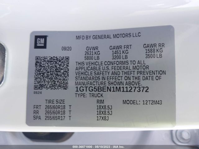 1GTG5BEN1M1127372 GMC Canyon 2wd Elevation Standard