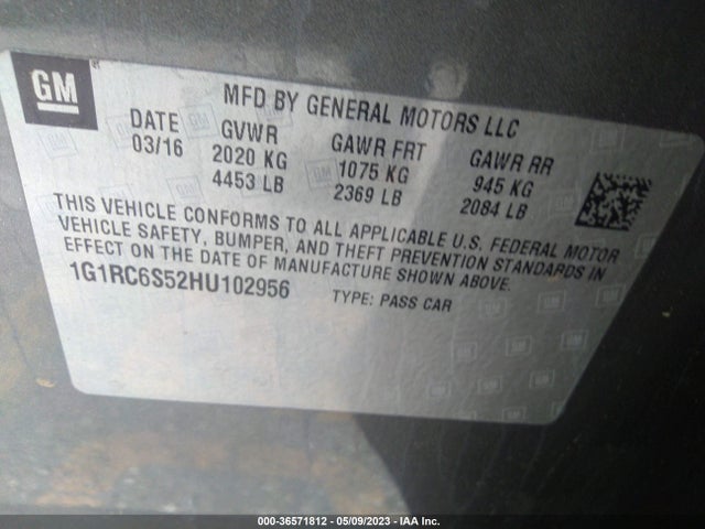 Chevrolet VOLT LT 2017 1G1RC6S52HU102956 Image 10
