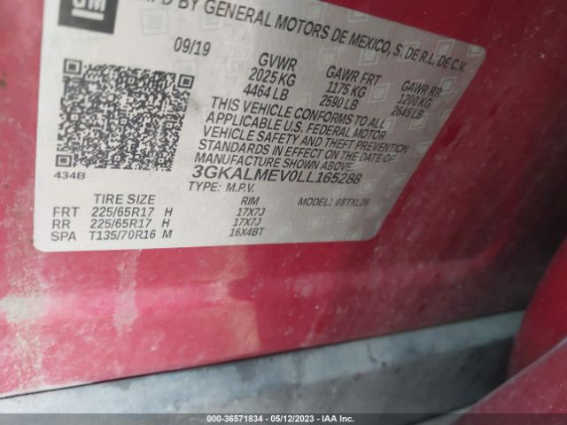 3GKALMEV0LL165288 GMC Terrain Sle