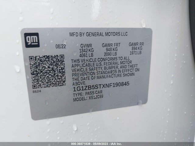 Chevrolet MALIBU LS 2022 1G1ZB5STXNF190845 Image 9