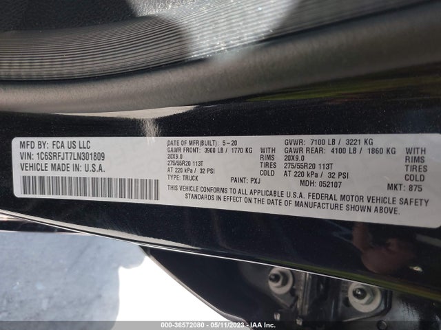 1C6SRFJT7LN301809 RAM 1500 Laramie