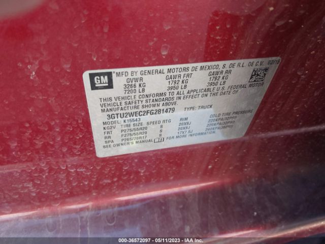 3GTU2WEC2FG281479 GMC Sierra 1500 Denali