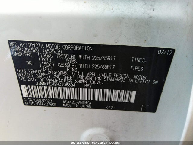 Toyota Rav4 Xle 2017 JTMWFREV2HD108304 Image 9