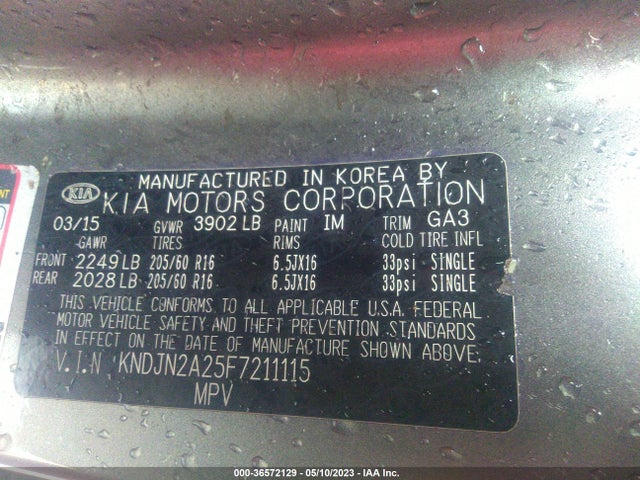 KIA Soul Base 2015 KNDJN2A25F7211115 Image 10