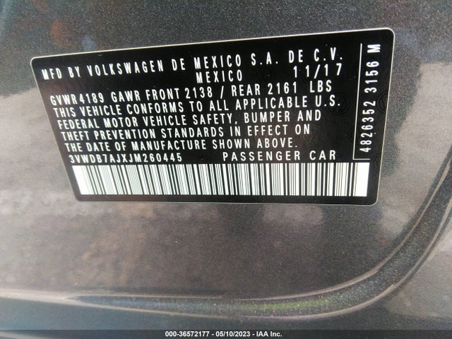 3VWDB7AJXJM260445 Volkswagen Jetta 1.4t