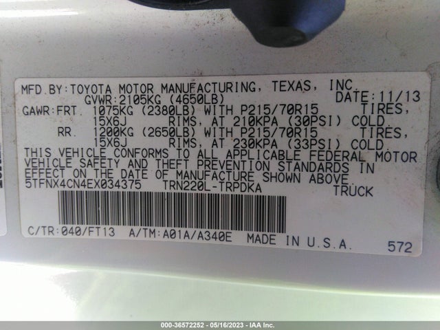 Toyota TACOMA 2014 5TFNX4CN4EX034375 Image 10