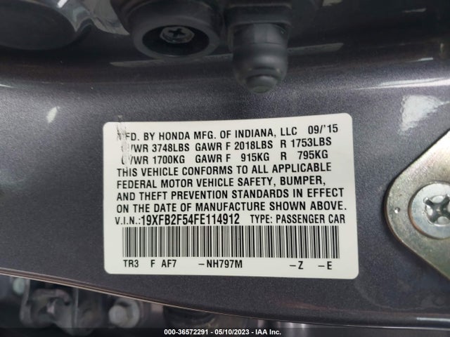 Honda Civic Sedan Lx 2015 19XFB2F54FE114912 Image 9
