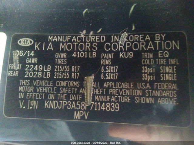 KNDJP3A58F7114839 KIA SOUL +