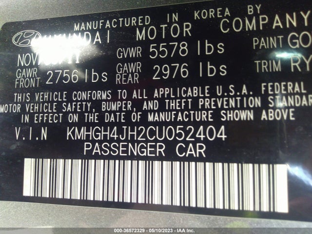 2012 HYUNDAI EQUUS ULTIMATE VIN: KMHGH4JH2CU052404
