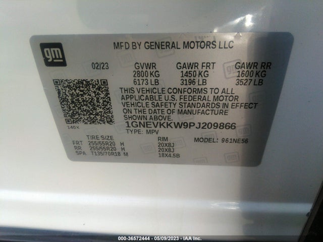Chevrolet Traverse Premier 2023 1GNEVKKW9PJ209866 Image 9