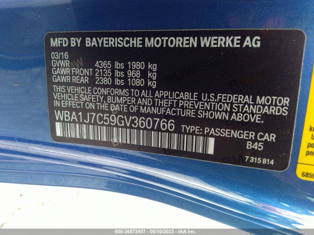 BMW 2 Series M235i 2016 WBA1J7C59GV360766 Image 9