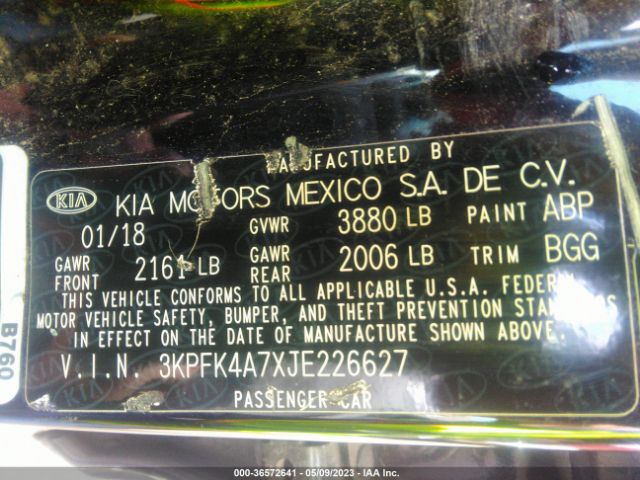3KPFK4A7XJE226627 KIA FORTE LX