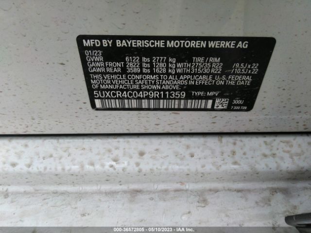5UXCR4C04P9R11359 BMW X5 Sdrive40i