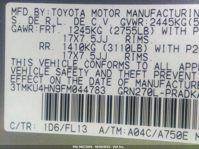 Toyota Tacoma Prerunner 2015 3TMKU4HN9FM044783 Image 9