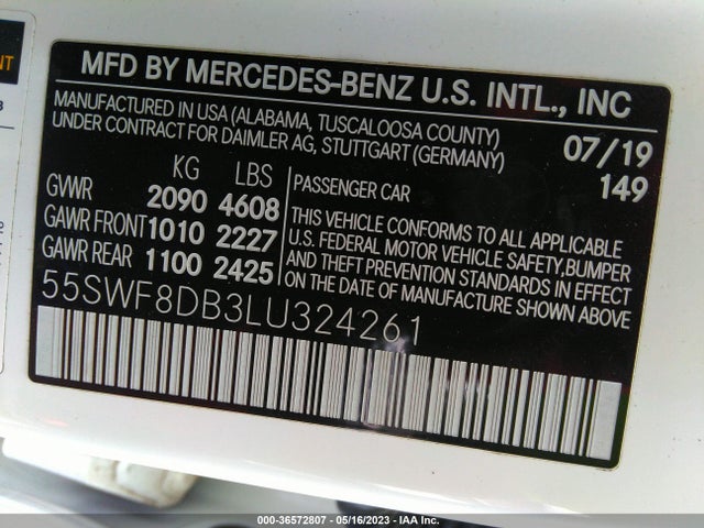 55SWF8DB3LU324261 Mercedes-Benz C-class C 300