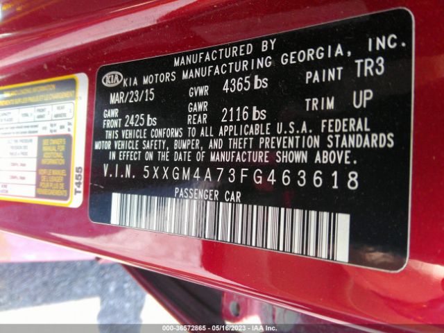 5XXGM4A73FG463618 KIA Optima Lx