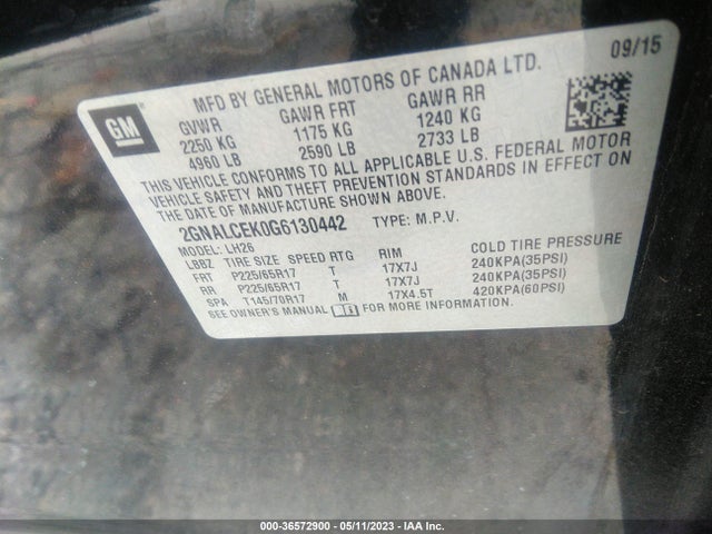 Chevrolet EQUINOX LT 2016 2GNALCEK0G6130442 Image 10