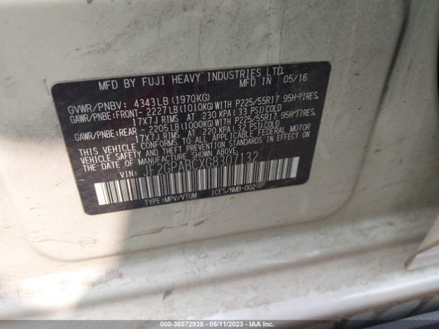JF2GPABCXG8307132 Subaru Crosstrek Premium
