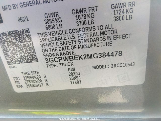 Chevrolet Silverado 1500 Custom 2021 3GCPWBEK2MG384478 Image 10