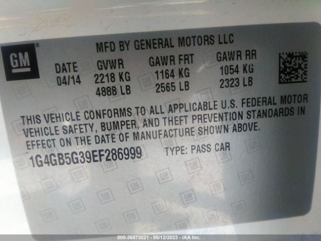 1G4GB5G39EF286999 Buick Lacrosse Leather